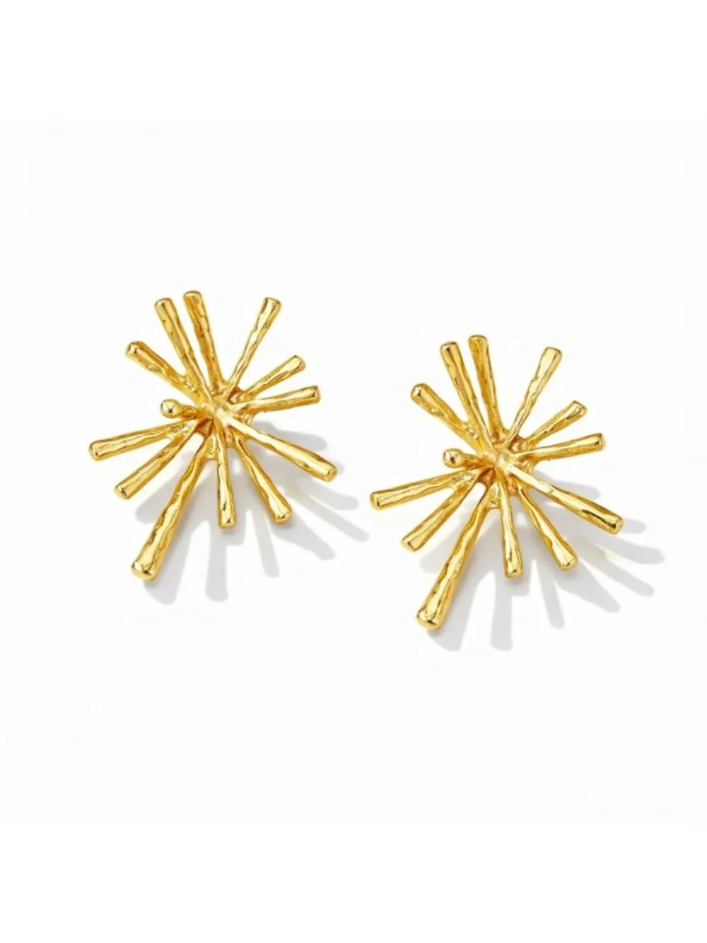 New! 14K Gold Plated Burst Earrings (2002) NWOT